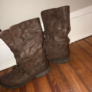 Madden Girl Brown Leather Boots